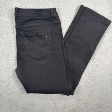 The Perfect Jean NYC Mens 34x34 (fit 36x31) Black Slim Fit Straight Leg Stretch