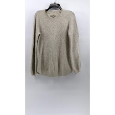 LOFT Women's Beige Speckle Knit Crewneck Long Sleeve Pullover Sweater SZ M