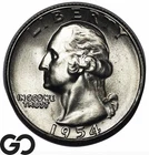 1954-S Washington Quarter, San Francisco Issue, Solid Gem BU++