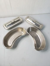 Lot Of 4 Vtg Vollrath Stainless Steel Ware Medical Tool Trays #9283 And #9860