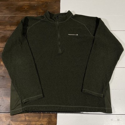 Merrell Terrain Fleece 1/4 Zip Pullover Sweater Forest Green Mens Size XL