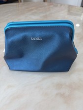LA MER Blue Makeup Bag with Zipper