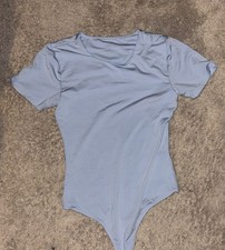 Light Blue One Piece Bodysuit Contour Stretch Women Regular Size S