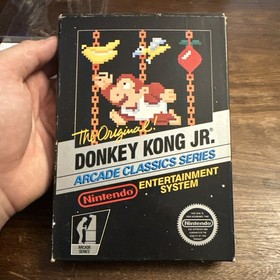 Donkey Kong Jr. (Nintendo NES, 1986) Complete CIB - 5 Screw Hangtab - Authentic