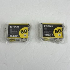 2 NEW Genuine Epson 68 T0684 Yellow Ink Cartridge Sealed Lot