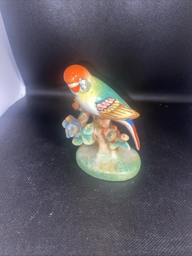 Vintage Japanese Porcelain Parrot Figurine – Made in Japan – Colorful Bird