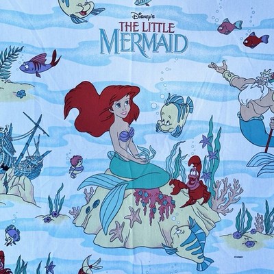 Vtg 90s Disney Little Mermaid Sheet Set FULL Size Double Ariel CLEAN  Bedding