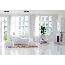 7x5ft Classic White Style Living Room Zoom Meeting Backdrop White Sofa Green ...