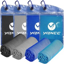 YQXCC 4 Pack Cooling Towels  40"x12"  Ice Cool for Neck  Microfiber Soft B...