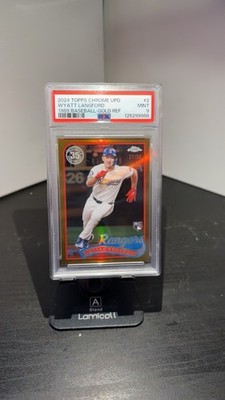 Topps 2024 Chrome Update Wyatt Langford 89CU-2 Gold Refractor /50 PSA 9