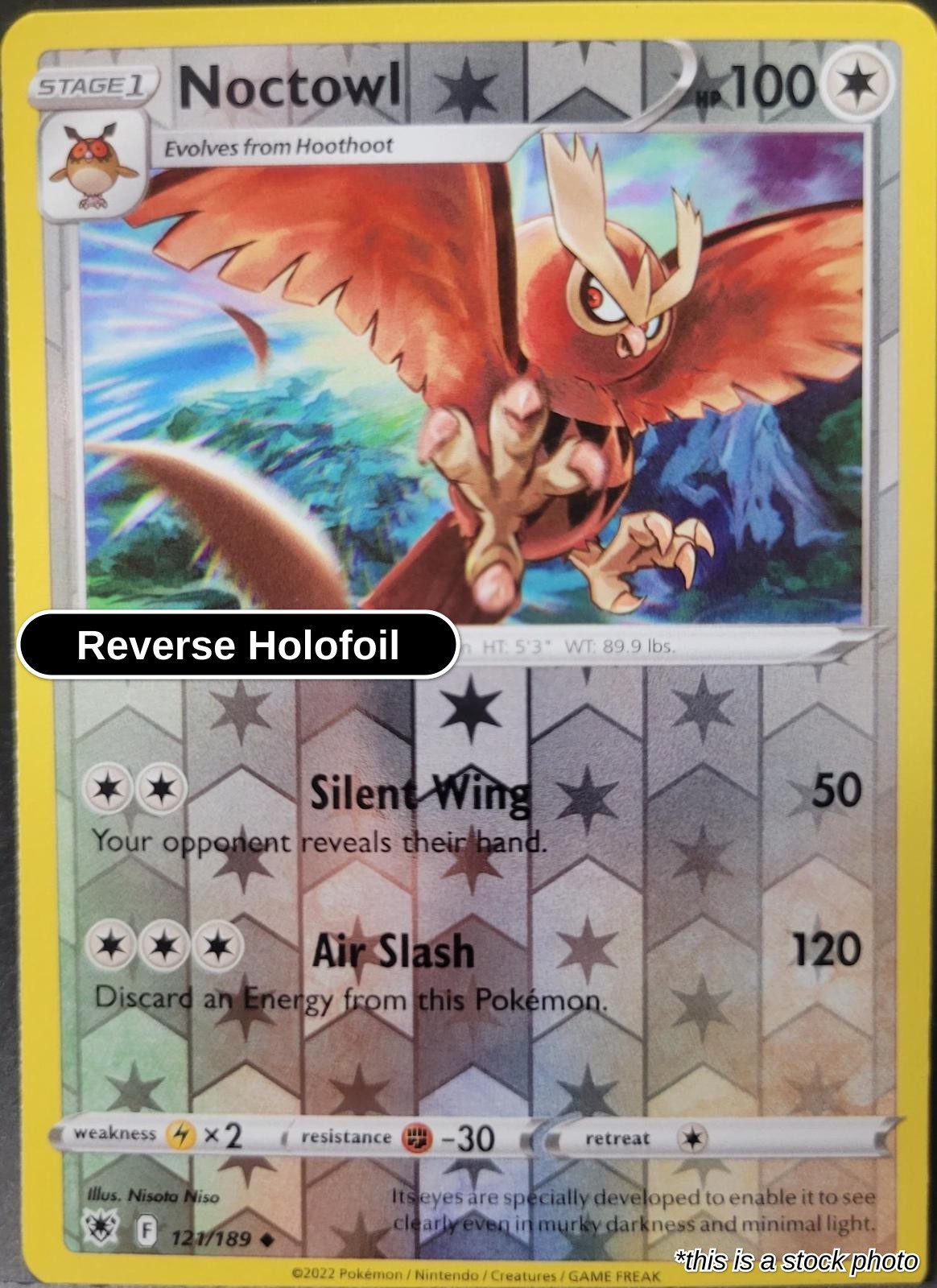 Noctowl Reverse Holofoil U 121/189 SWSH10 Pokemon