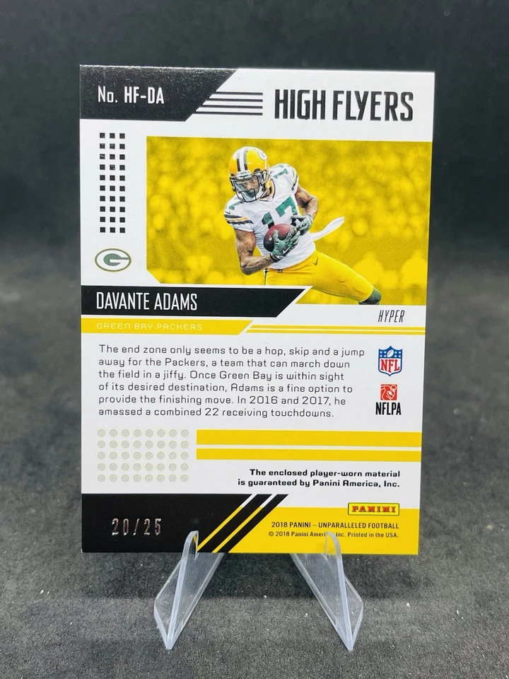 2018 Panini Unparalleled High Flyers Hyper Patch /25 Davante Adams #HF-DA - Image 2 of 2