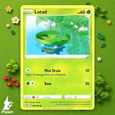 Lotad 7/192 Scontro Ribelle Pokemon TCG Card Erba Singola Trading Card