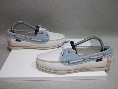 Sebago Damen Docksides Jacqueline Pastellweiß Babyblau Babypink UK 7