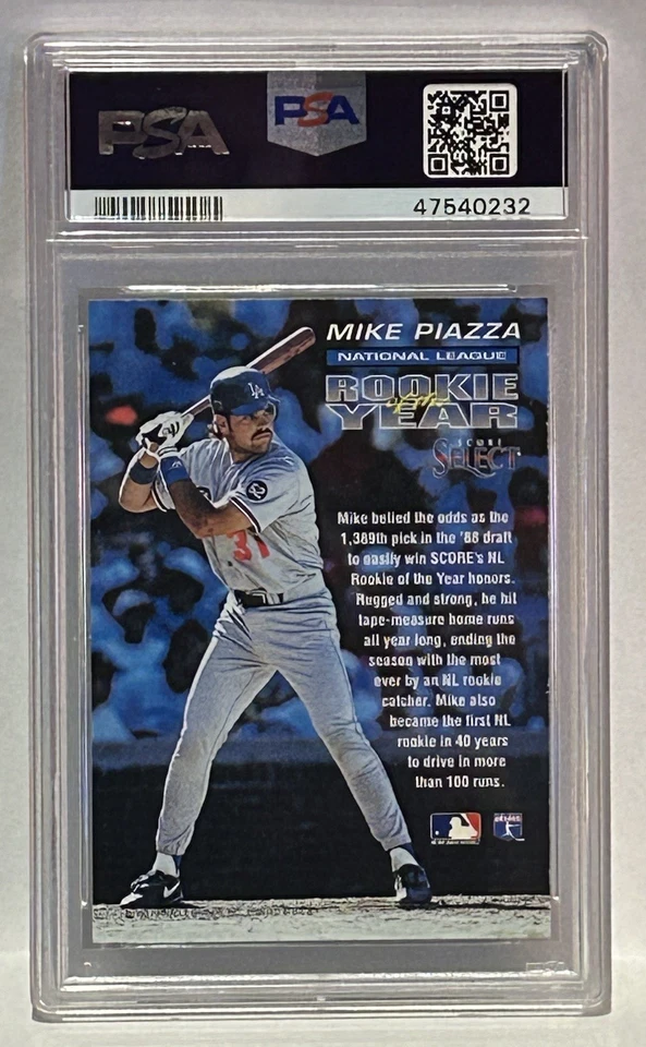 A 1993 Score Select Mike Piazza Rookie/Traded Insert PSA Graded Mint 9 MLB Card - Image 4 of 4