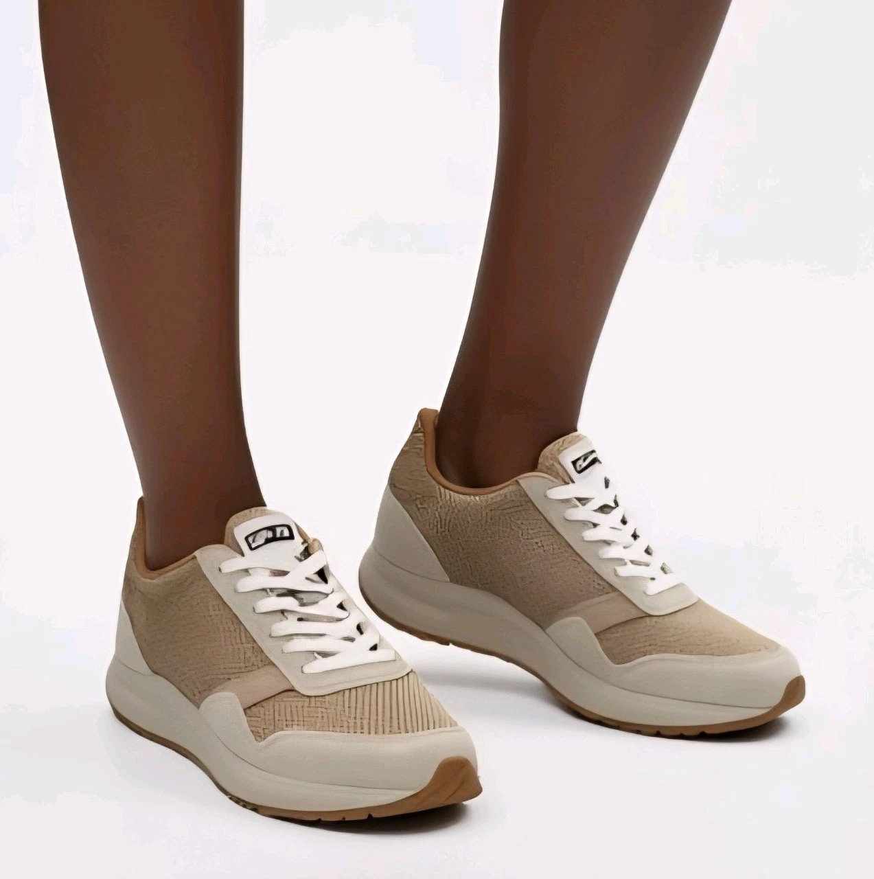Woden Nicoline womens coffee cream beige designer sneakers trainers suede UK 5