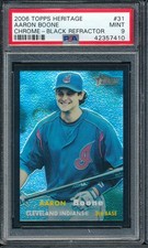2006 Topps Heritage Black Retrofractor Aaron Boone #31 PSA 9 - POP 2 #46/57