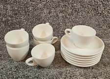 Sweese Set 0f 6 White 2oz Porcelain Espresso Cup And Saucer. NIB