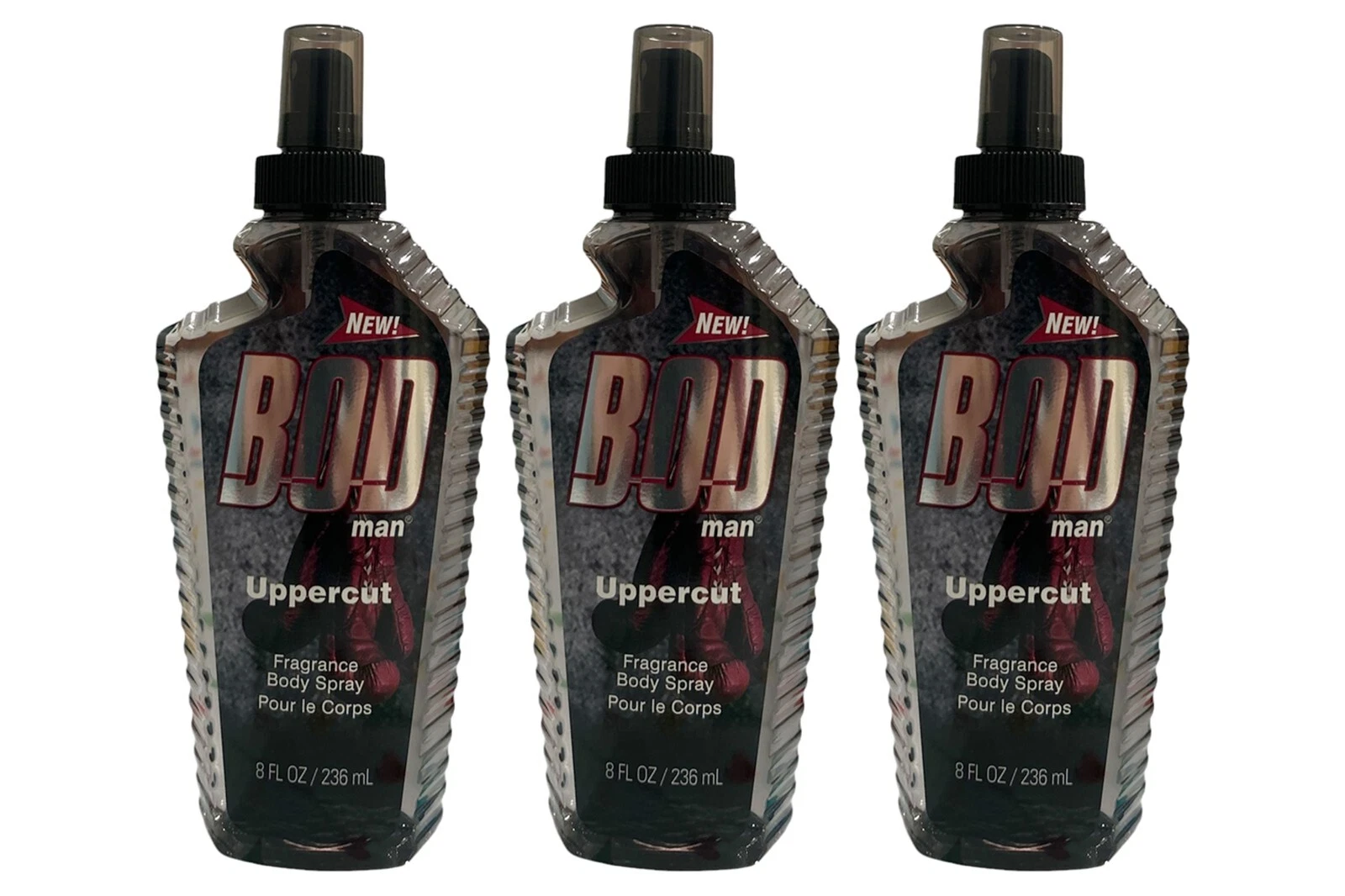 BOD Man Fragrance Body Spray, Uppercut, 8 fl oz Each  3 Pack