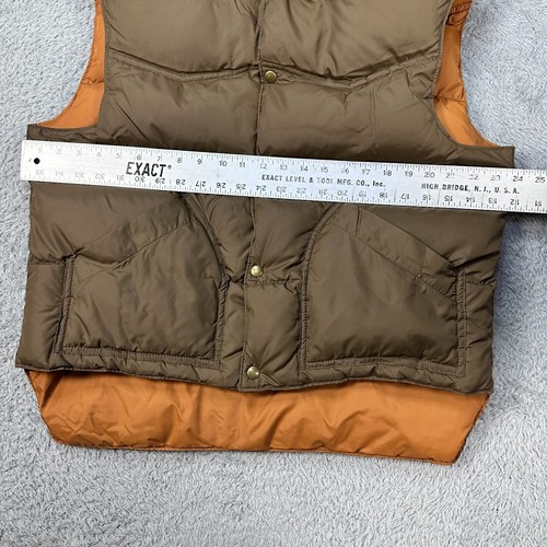 Gilet vintage anni 80 uomo L comodo reversibile marrone arancione piuma d'oca a scatto perfetto - Foto 7 di 7