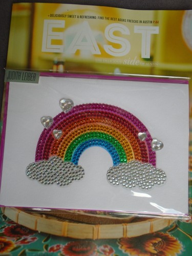 Papyrus Judith Leiber Valentines Day Rainbow Jeweled Greeting Card Art New - Picture 4 of 4
