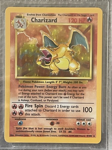 π 1999-2000 Pokemon Base Set 4th Print 4/102 Charizard Holo BGS 9.5 (READ DESC) - Picture 2 of 8