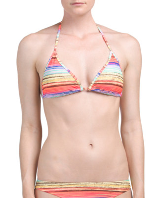 EIDON Vagabond Kali Slider Swim Bikini Top Printed Size Medium Triangle 