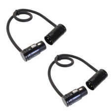 2PCS Patch Cable 3-Pin Right Angle XLR Male to Female Adjustable-Angle Cable