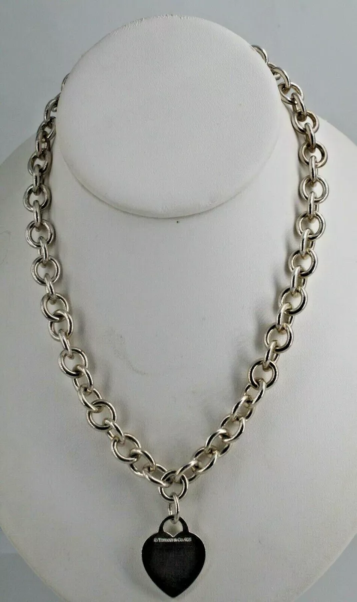 Heart tag necklace silver deals