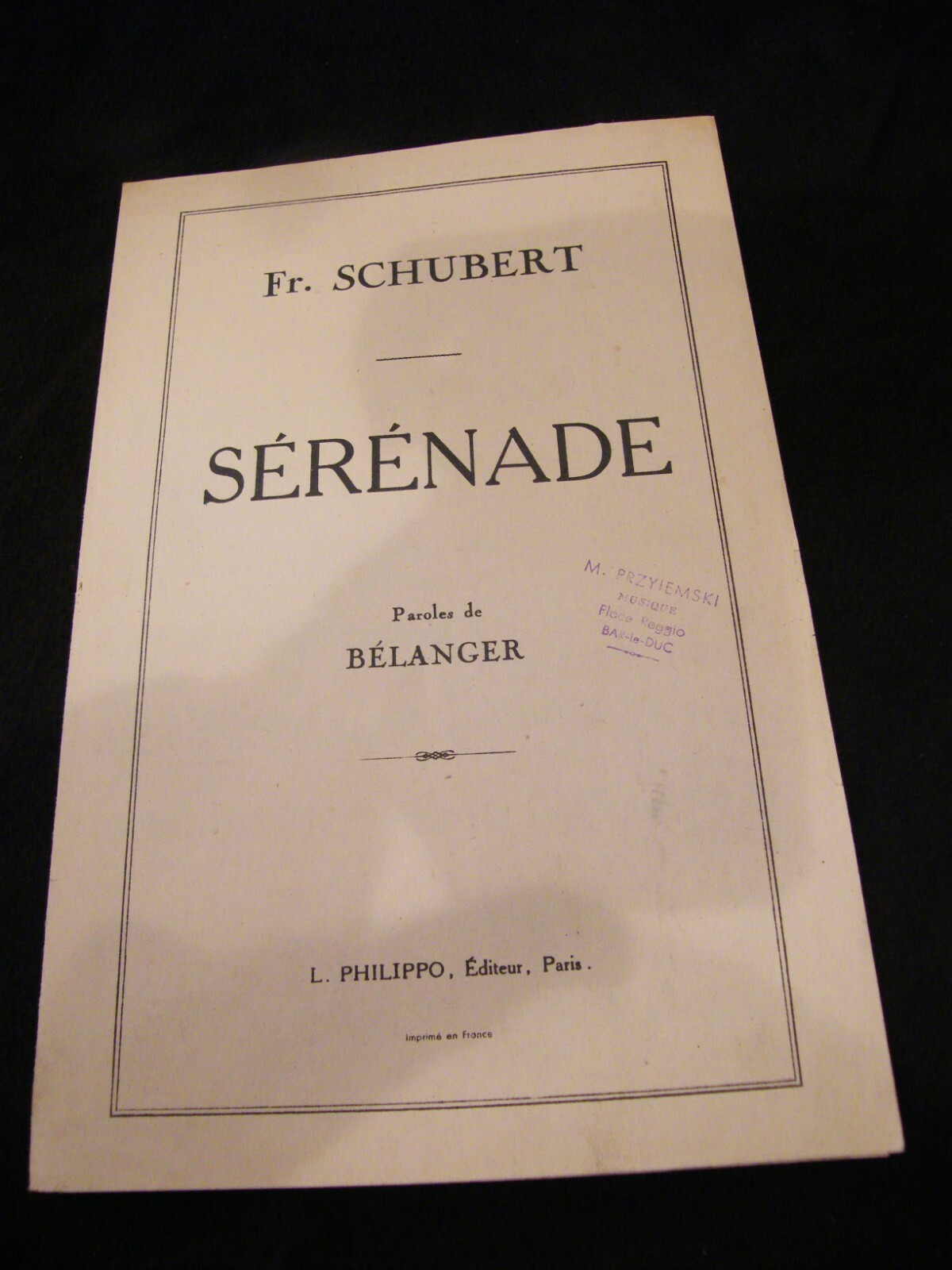 Serenade Partition Bélanger Music Sheet