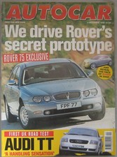 Autocar magazine 2/12/1998 featuring Marcos Mantaray, Audi TT, Rover, Honda NSX