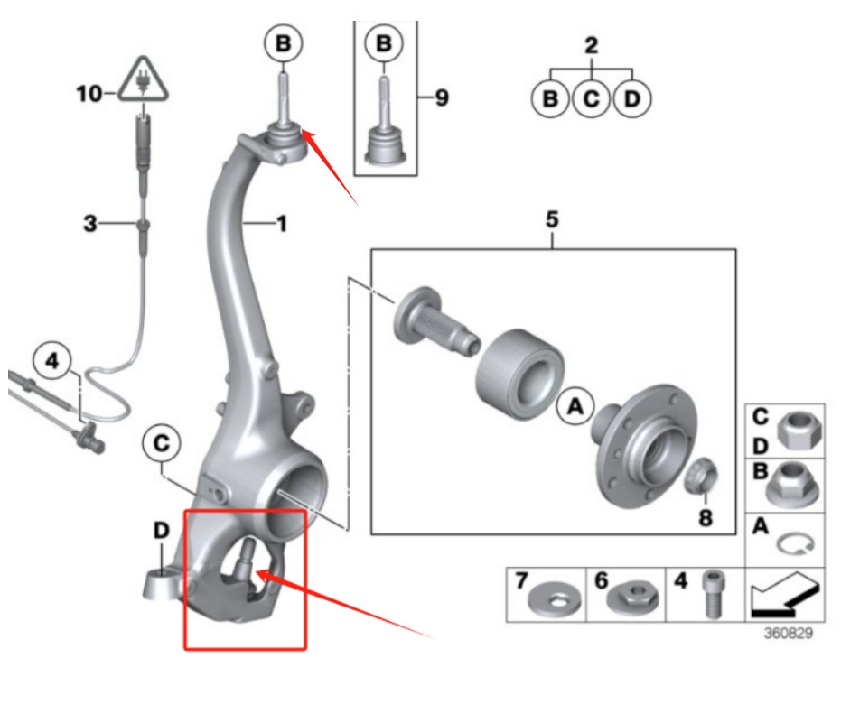 2pcs Front Knuckle Ball Joint for Rolls-Royce Phantom 31120414733,31216774835