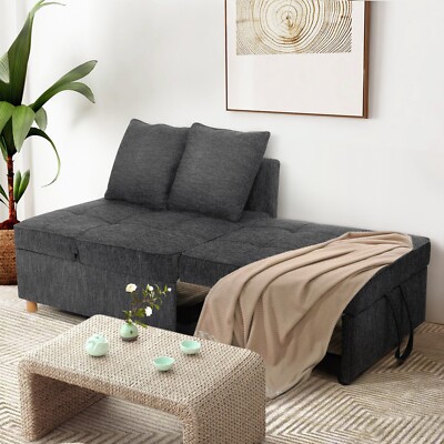 4 in1 Convertible Sleeper Sofa Bed Pull Out Couch Bed with 5 Adjustable Backrest