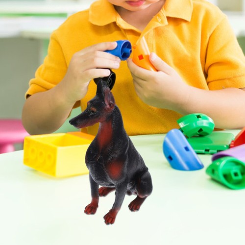 Simulierter Dobermann Ornamente Tierfigur gefälschtes Modell Kind Hund Figuren Spielzeug - Bild 2 von 12