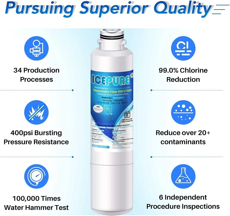 Fit For Samsung DA29-00020B DA2900020A HAF-CIN Refrigerator Water Filter 5 PACK - Image 3 of 4