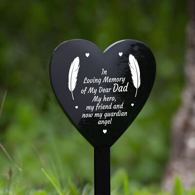 Dad Daddy Father Memorial Plaque Heart Stake Grave Plaque Remembrance Gift  UK