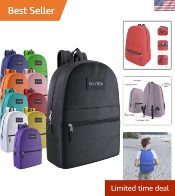 10 Pack Classic Backpacks in Assorted 10 Colors Wholesale Bulk