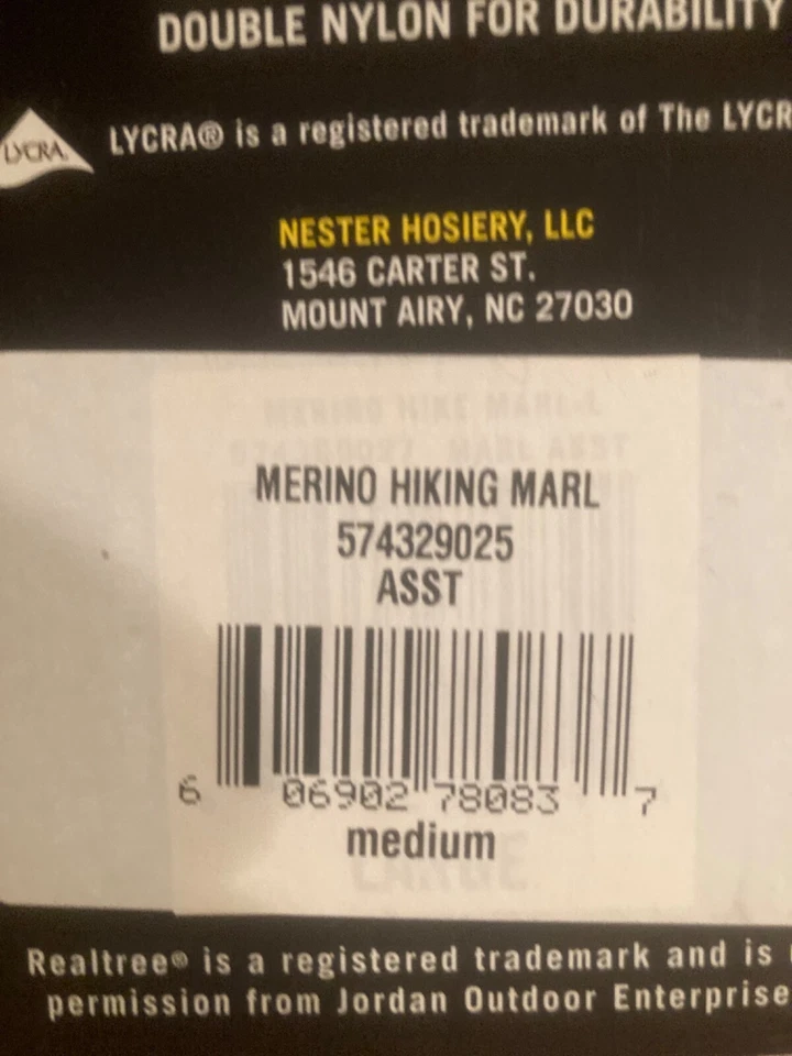 REALTREE Merino Wool Hiker Socks 1-Pair Sage. 🇺🇸 USA  Made — Medium 68% Wool - Image 4 of 4