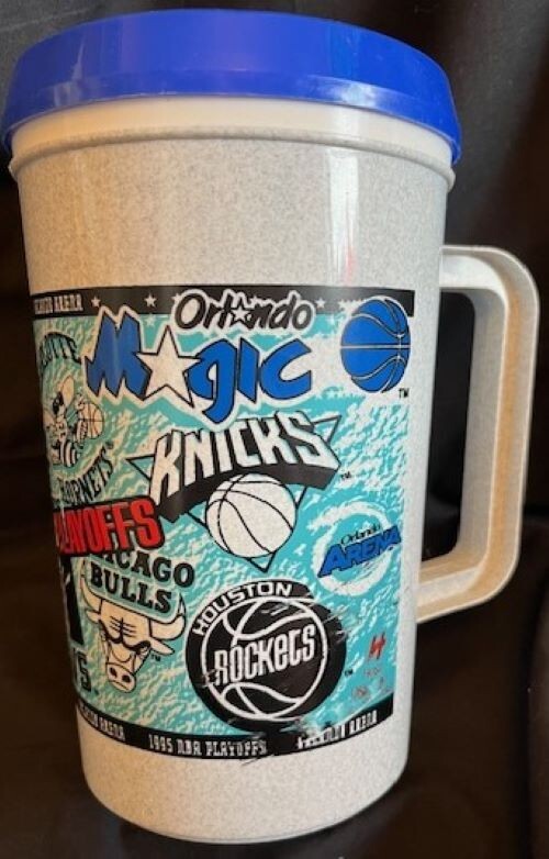 Vintage Orlando Magic Betras Insulated Thermal Mug Orlando Arena - NBA Playoffs