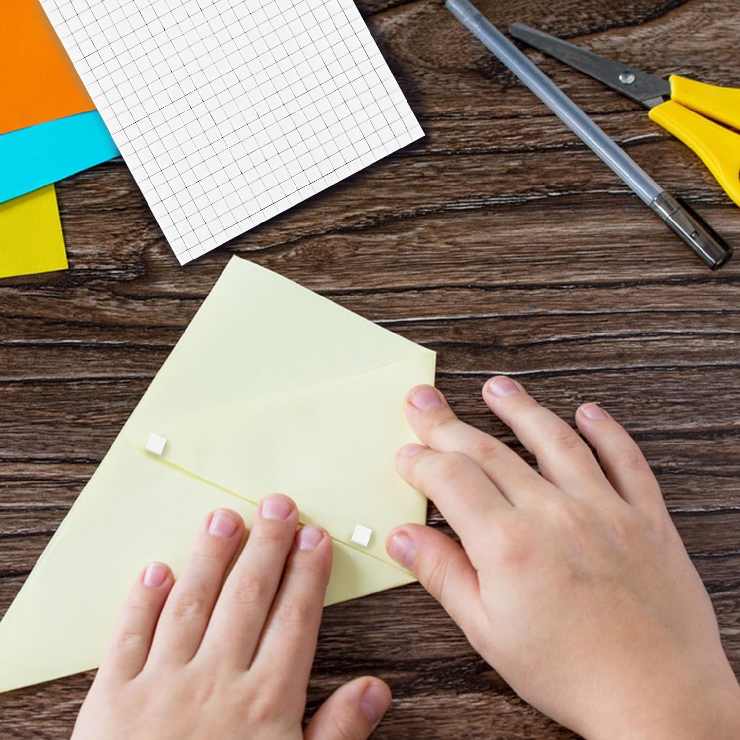 6000 Double-Sided Adhesive Pads, 10 Sheets Foam Dots Adhesive Foam Square Mount 