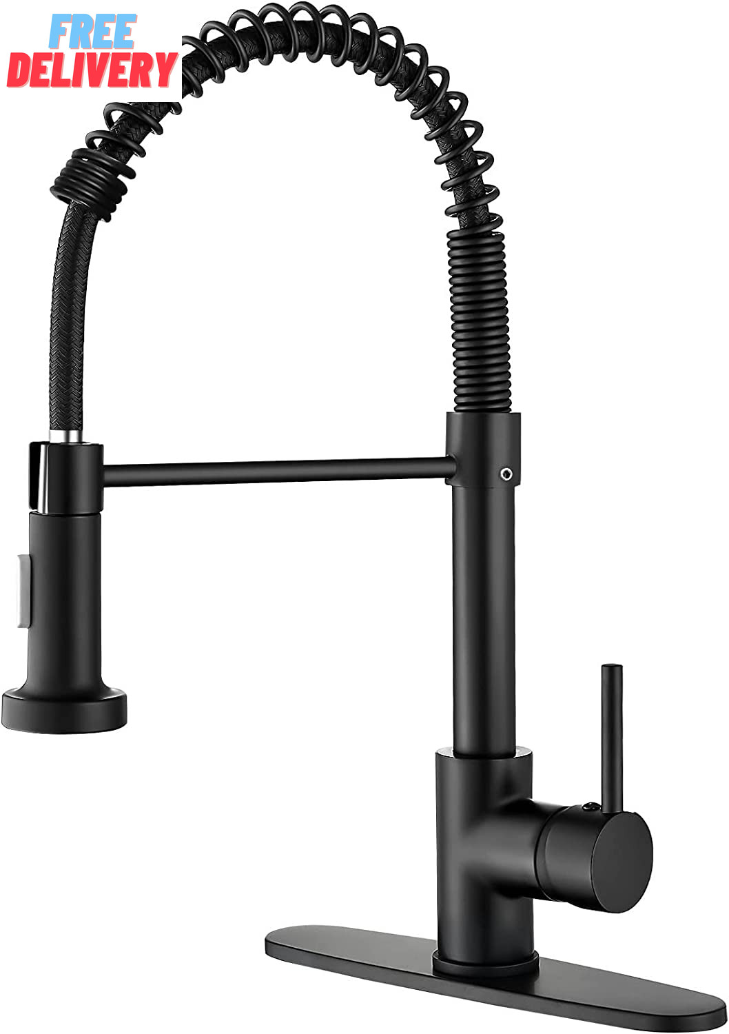 ZSW Kitchen Faucets with Pull down Sprayer, Commercial Industrial Spring Single 