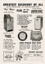 VTG 1952 Print Ad Super Chef Fryer Recovery Custom Quality Fry Pot Mizer