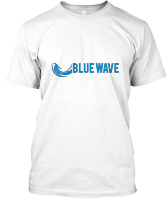 Blue Wave T-Shirt Made in the USA Size S to 5XL
