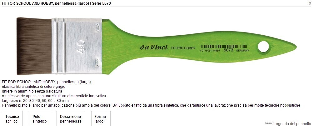 Pennellessa Fit For School&hobby Sr.5073 N.50 Fibra Sintetica | Da Vinci