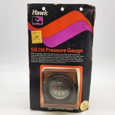 Cal Custom Hawk 321 SS Oil Pressure Gauge 0-80 Vintage New Old Stock NOS