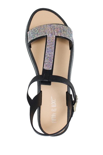 Fifth & Luxe Women's Strappy Rhinestone Glitter Flat Sandals Size 5/6 -NEW! - Imagen 4 de 5