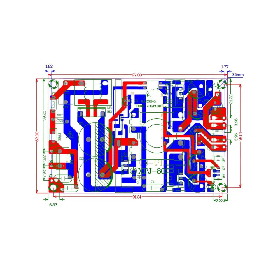 HIFI Power Amplifier Power Supply Board AC100-264V Input Dual Voltage12V/15V/18V - Image 3 of 4