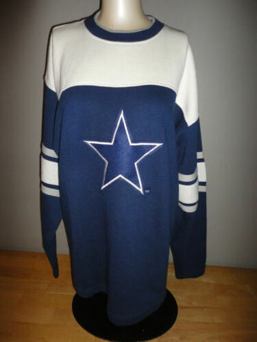 Sweat Vintage Dallas Cowboys Logo 7 Années 90 - Taille L Homme - Bleu Marine