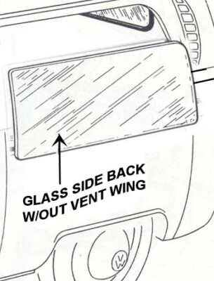 VW Vintage Parts Glass, Side Back Window With Out Vent Wing, Lor R, Bus '68-'79