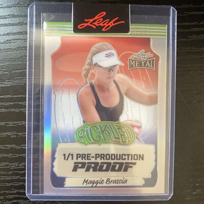 2024 Leaf Metal Pickleball Proof 1/1 Pickled RWB - Maggie Brascia